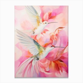 Pink Ethereal Bird Painting Hummingbird 5 Canvas Print