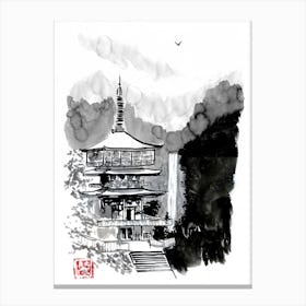 Pagoda And Fall Canvas Print