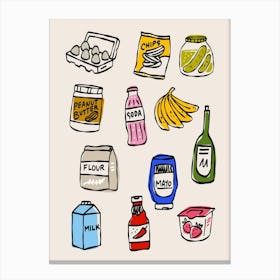 Groceries - Funky Food Canvas Print