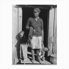 Wife And Children Of Sharecropper Who Will Be Resettled At Transylvania Project, Louisiana By Russell Lee Canvas Print