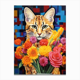 Cat With Flowers 4 Canvas Print