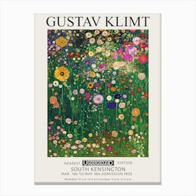 Gustav Klimt Wild Flower Garden Vintage Exhibition Canvas Print