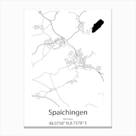 Spaichingen,Germany Minimalist Map Canvas Print