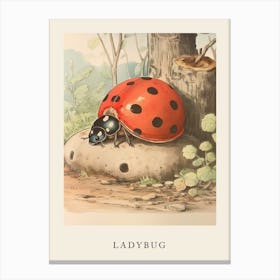 Beatrix Potter Inspired  Animal Watercolour Ladybug 2 Canvas Print