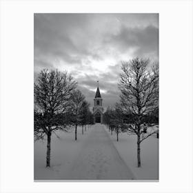 Church In The Snow, Norway Canvas Print