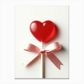 Heartshaped Lollipop With Bow Canvas Print