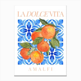 Lemon Amalfi Coast Tile Print 1 Canvas Print