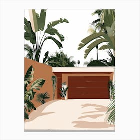 House With Palm Trees 2 Canvas Print