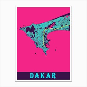 Dakar Map Poster 1 Canvas Print