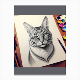 AI Portrait Of A Cat Canvas Print