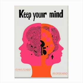 Open Mind Graphic Wall Art 3d Vintage Unique Eclectic Canvas Print