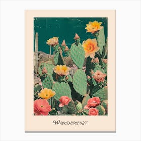 Wanderlust Vintage Catus Poster 3 Canvas Print