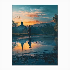 Sunset In Bagan Canvas Print