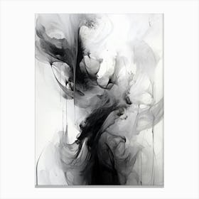 Transcendent Echoes Abstract Black And White 5 Canvas Print