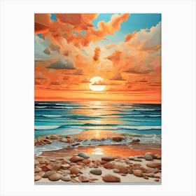 Sunset On The Beach 28 Canvas Print