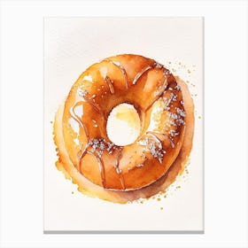 Pumpkin Spice Donut Cute Neon 2 Canvas Print