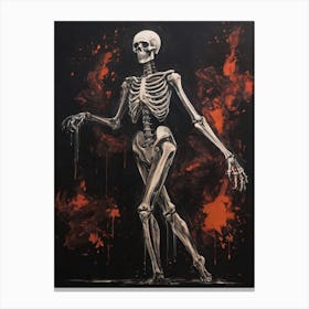 Dance With Death Skeleton Painting (14) Canvas Print