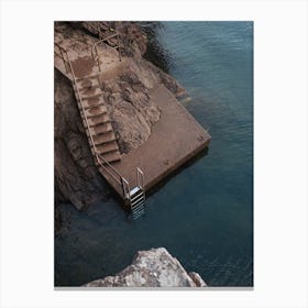 Steps to the sea, ready for a swim Canvas Print