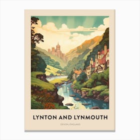 Devon Vintage Travel Poster Lynton And Lynmouth Canvas Print