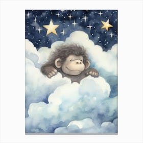 Baby Gorilla 4 Sleeping In The Clouds Canvas Print
