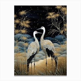 Cranes At Night Canvas Print