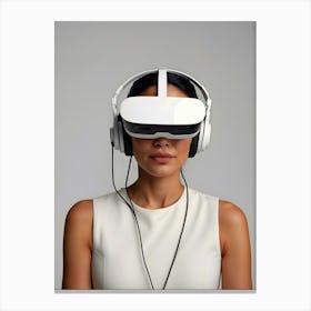 Woman Wearing Vr Glasses Canvas Print