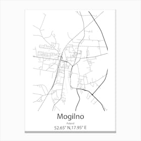 Mogilno,Poland Minimalist Map Canvas Print