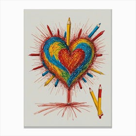 Heart Of Pencils 2 Canvas Print