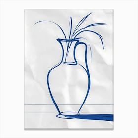 Vase With Grass Canvas Print