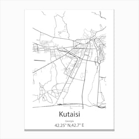 Kutaisi,Georgia Minimalist Map Canvas Print