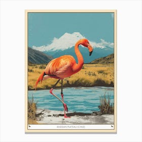 Greater Flamingo Andean Plateau Chile Tropical Illustration 7 Poster Canvas Print