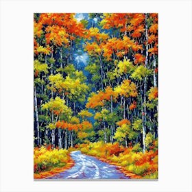 Autumn Forest Road Canvas Print