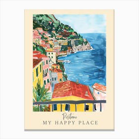 My Happy Place Positano 4 Travel Poster Canvas Print