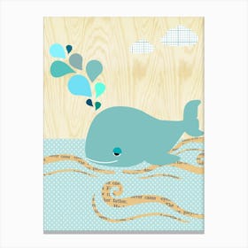 Nursery whale Canvas Print
