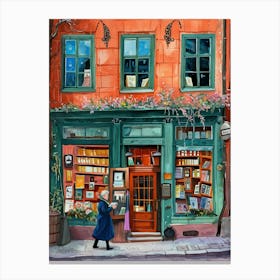 Stockholm Book Nook Bookshop 4 Canvas Print