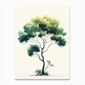 Acacia Tree Pixel Illustration 4 Canvas Print