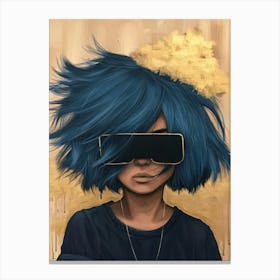 Blue Haired Girl 6 Canvas Print