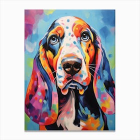 Basset Hound Polka Dot Inspired 4 Canvas Print