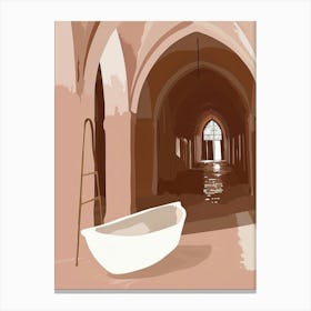 Bath Tub In An Archway Canvas Print