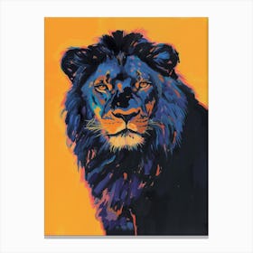 Black Lion Lion In Different Seasons Fauvist Painting 1 Canvas Print