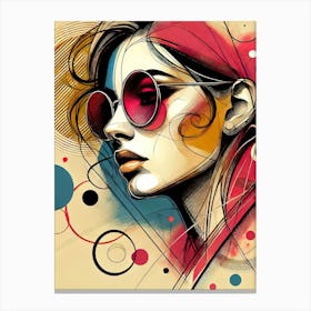 Girl With Sunglasses Canvas Print