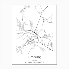 Limburg,Germany Minimalist Map Canvas Print