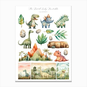 Cute Dinosaurs 2 Canvas Print