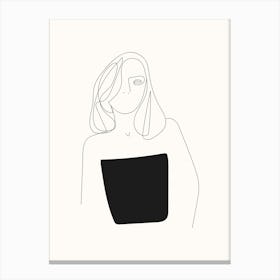 Minimal Fashion Girl Canvas Print