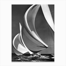 Spinakers On Racing Sailboats Canvas Print