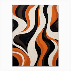 Orange And Black Abstract Painting 2 Canvas Print