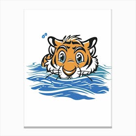 Tiger Swimming Canvas Print