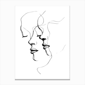 Portrait Of A Woman Minimalist Line Art Monoline Illustration Canvas Print