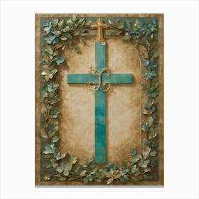 Cross With Ivy Canvas Print