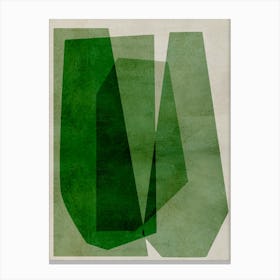 Green Abstract Shapes Canvas Print